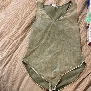 Zara Olive Green Bodysuit size extra large  #423